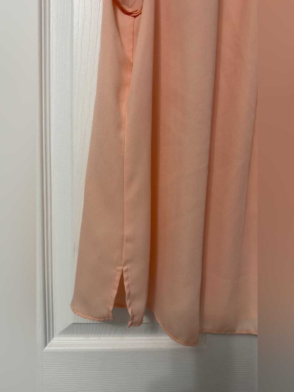 Lightweight Peach Ruffle Sleeve Blouse - Picture 6 of 8